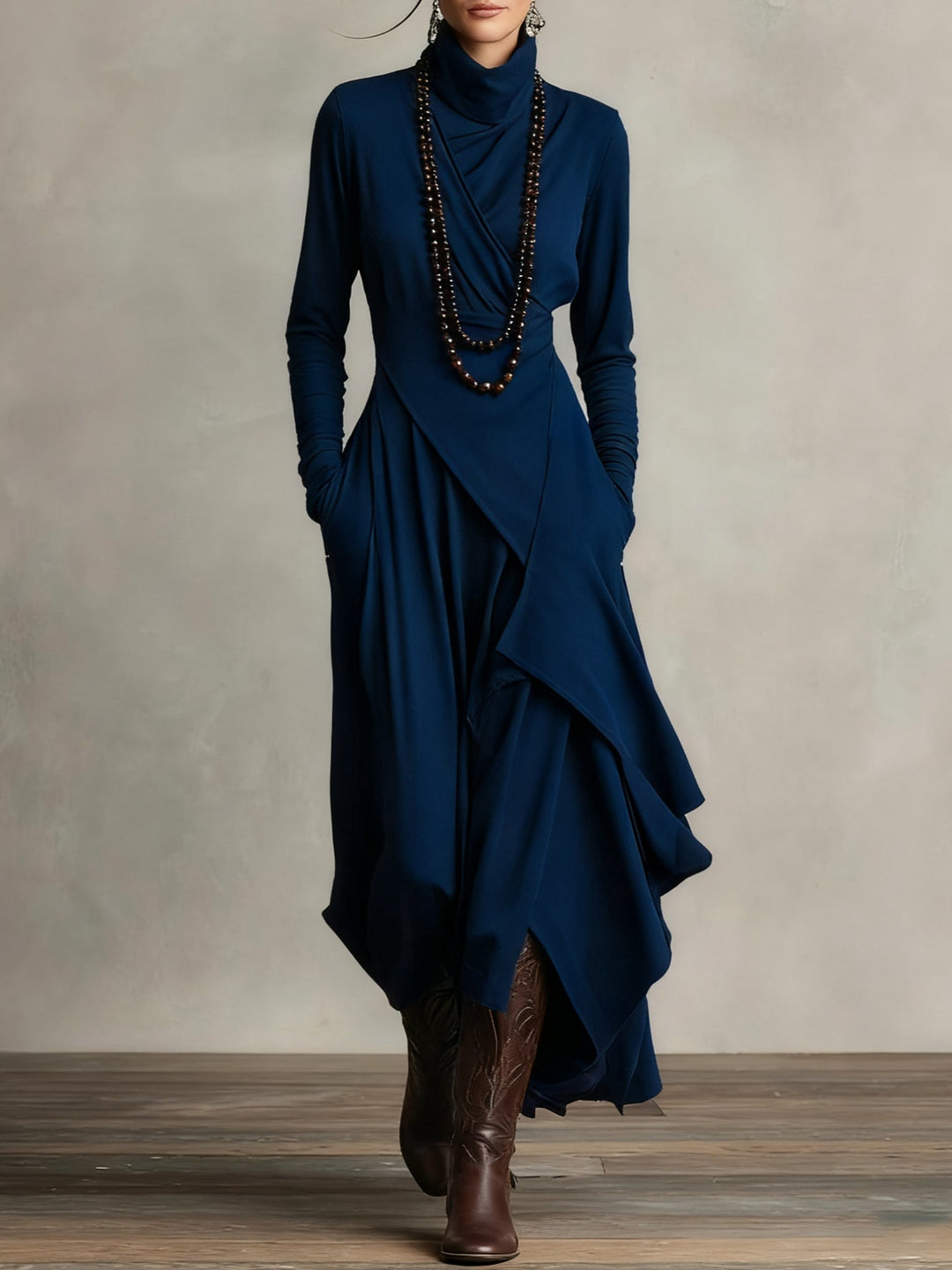 NORELLA | Malva Maxi Dress with High Neck