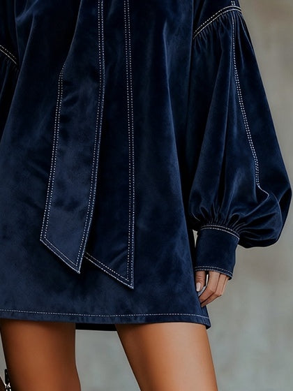NORELLA | Trinidad Velvet Mini Dress with Bow