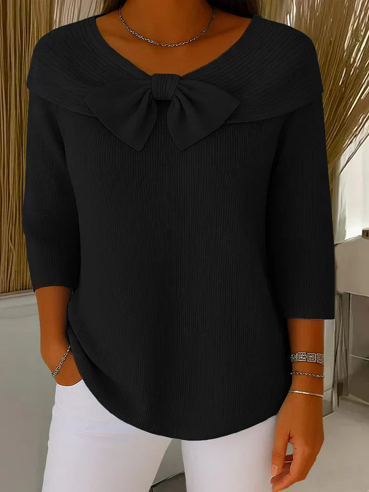 NORELLA | Lirya – Elegant Knitted Top with Bow Detail