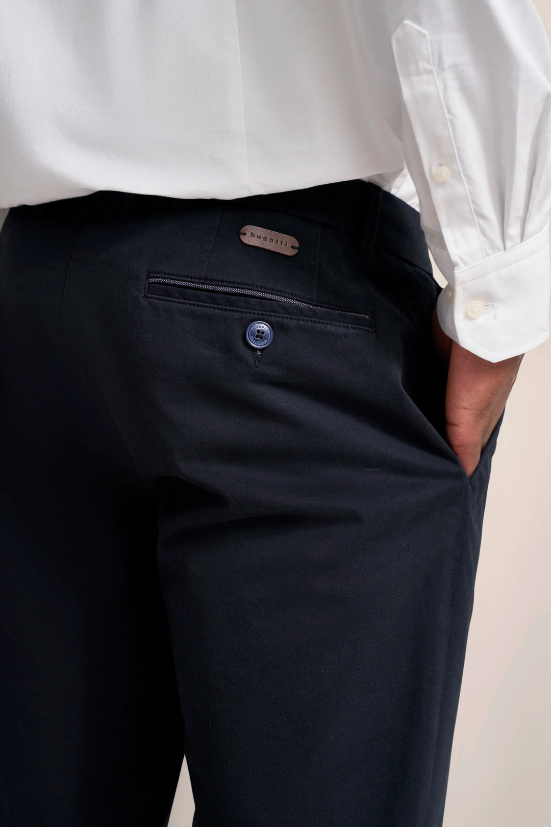 NORELLA | Flat-front trousers with a high cotton content in navy
