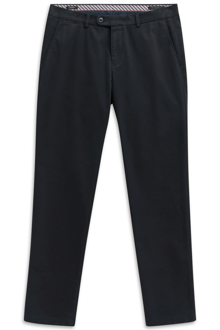 NORELLA | Flat-front trousers with a high cotton content in navy