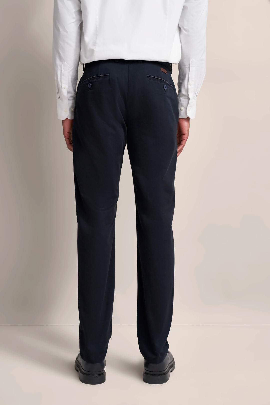 NORELLA | Flat-front trousers with a high cotton content in navy