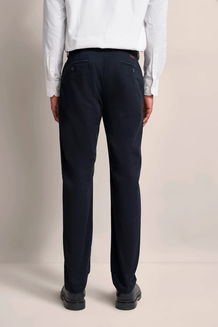 NORELLA | Flat-front trousers with a high cotton content in navy