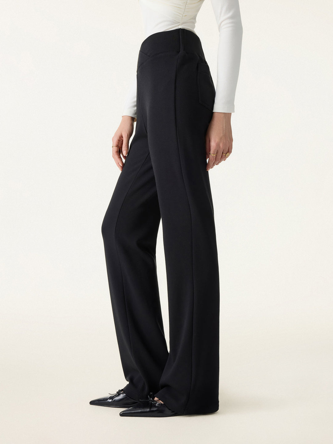 NORELLA | Warm Pull-On Trousers with V-Waist and Flared Legs