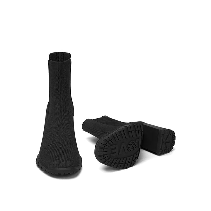 NORELLA | Chelsea Ankle Boot with 3D Knitting Technology & Block Heel