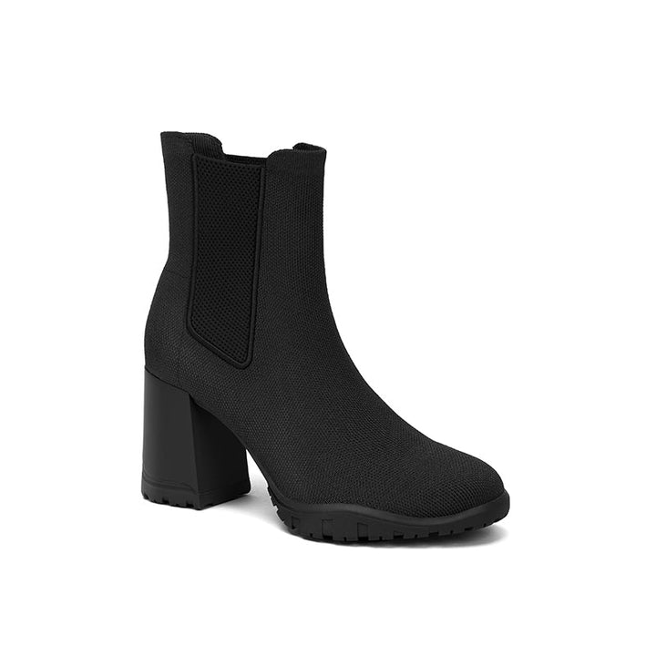 NORELLA | Chelsea Ankle Boot with 3D Knitting Technology & Block Heel