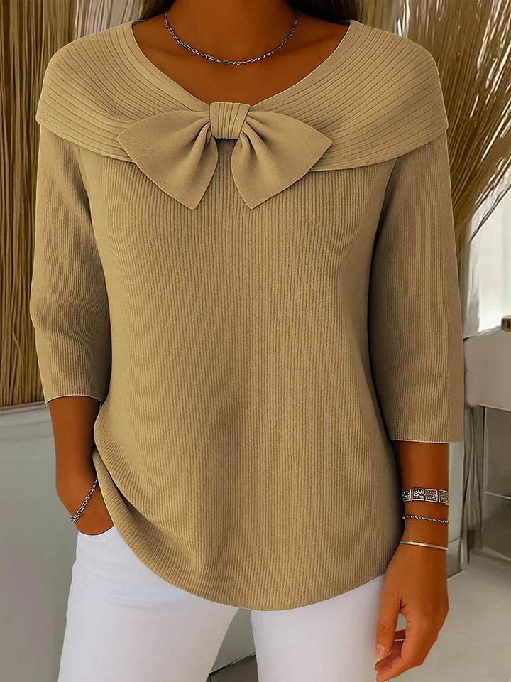 NORELLA | Lirya – Elegant Knitted Top with Bow Detail