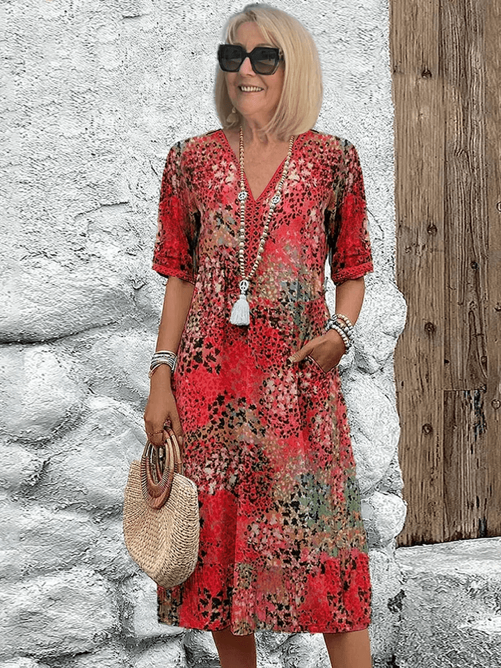 NORELLA | Elaisa Elegant Floral Midi Dress
