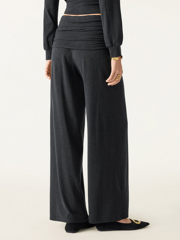 NORELLA | Elegant Wide-Leg Trousers in Soft Wool Blend with Pockets
