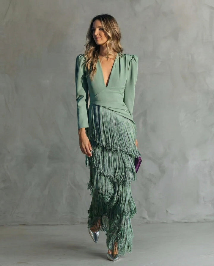 Clara Fringe Sleeve Dress