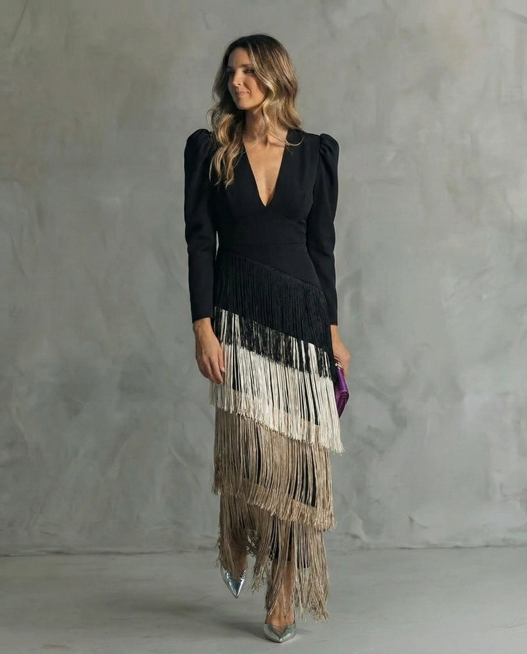 Clara Fringe Sleeve Dress
