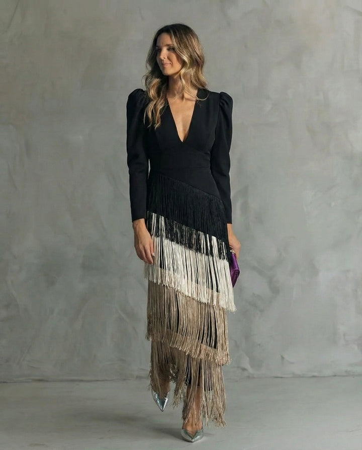 Clara Fringe Sleeve Dress