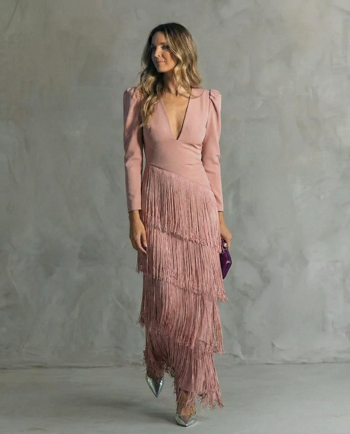 Clara Fringe Sleeve Dress