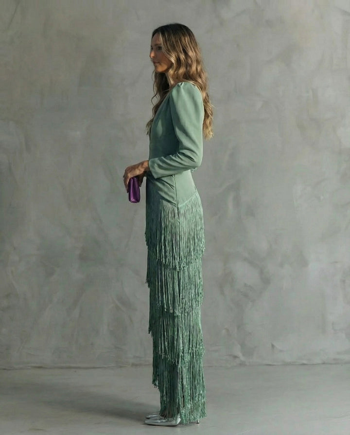 Clara Fringe Sleeve Dress
