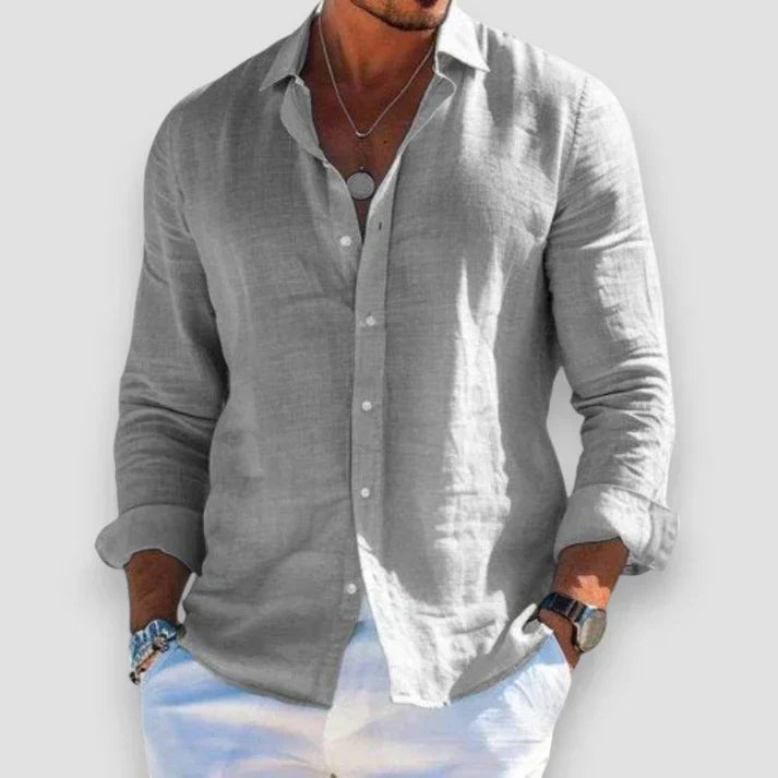 NORELLA | Casual Men's Linen Shirt
