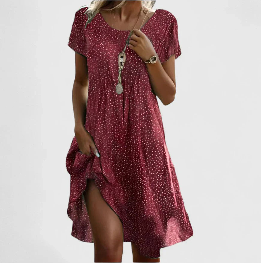 NORELLA | ROSALINDA POLKA DOT V-NECK MIDI DRESS