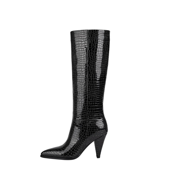 NORELLA | Leather Ankle Boots with Texture & Straw Look
