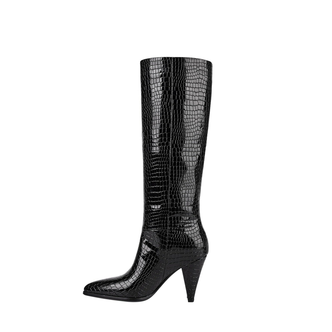 NORELLA | Leather Ankle Boots with Texture & Straw Look