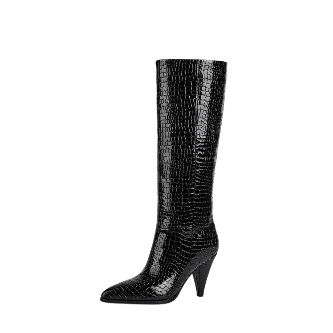NORELLA | Leather Ankle Boots with Texture & Straw Look