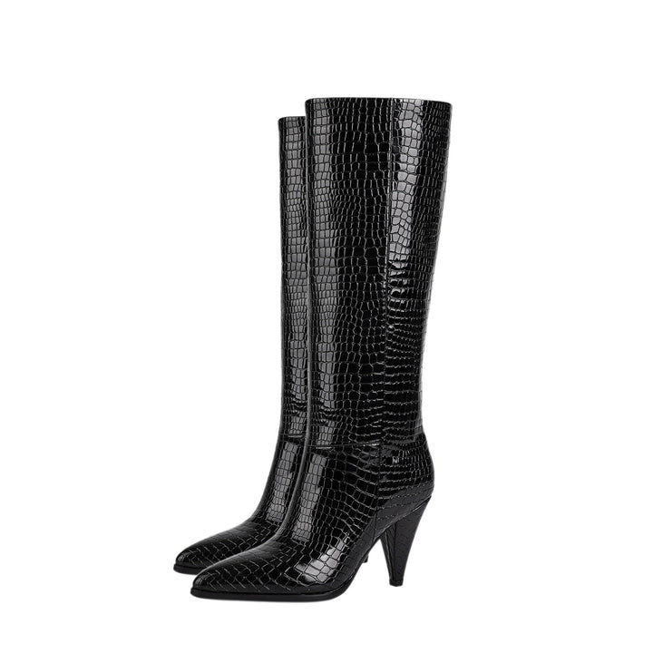 NORELLA | Leather Ankle Boots with Texture & Straw Look