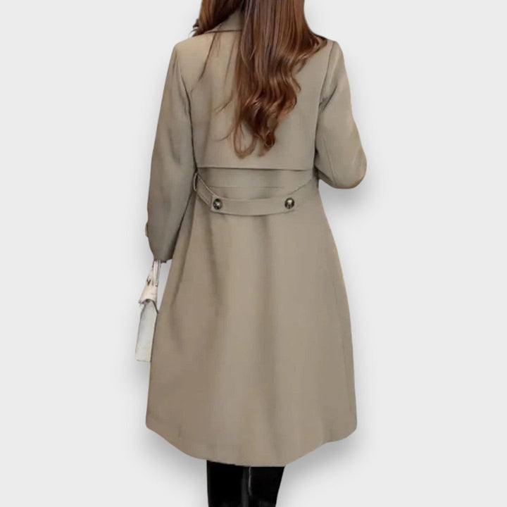 NORELLA | Classic Wool Blend Coat with Double-Breasted Buttons