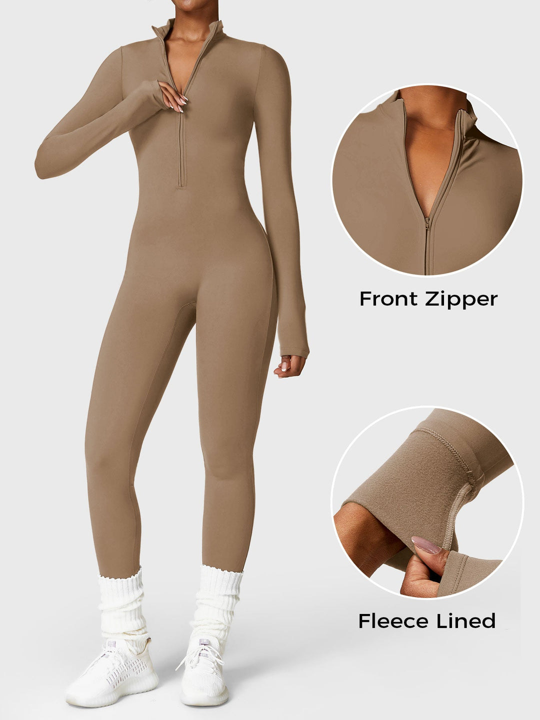 NORELLA Fleece Zip Jumpsuit with Long Sleeves