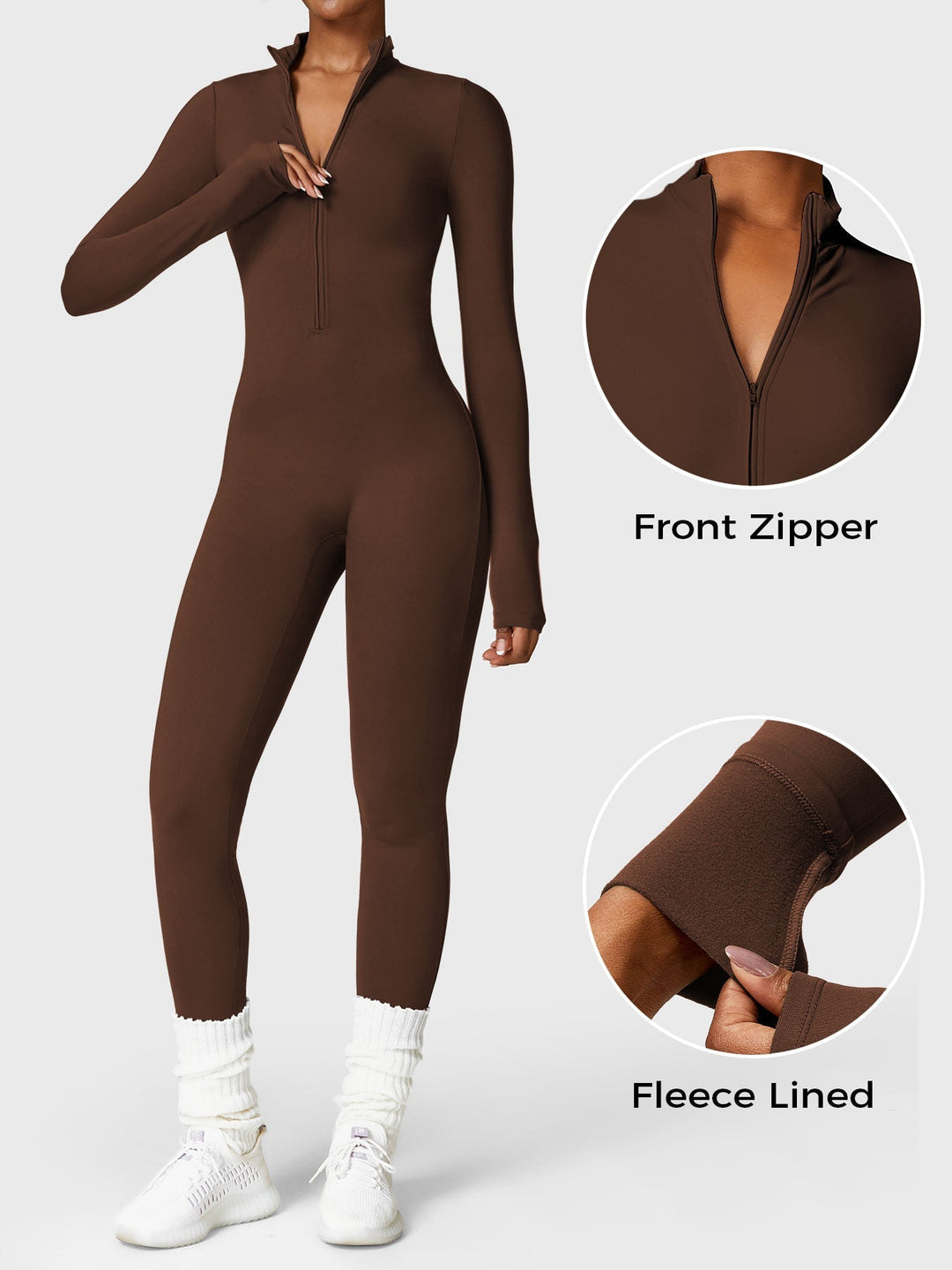 NORELLA Fleece Zip Jumpsuit with Long Sleeves
