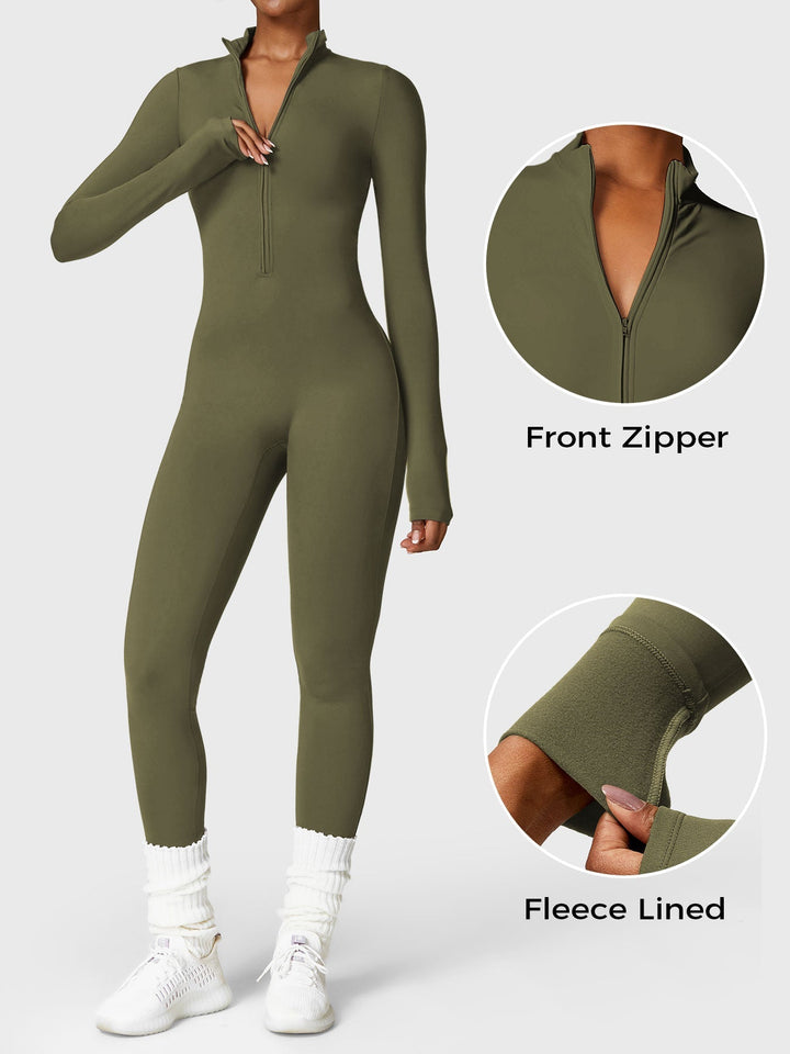 NORELLA Fleece Zip Jumpsuit with Long Sleeves