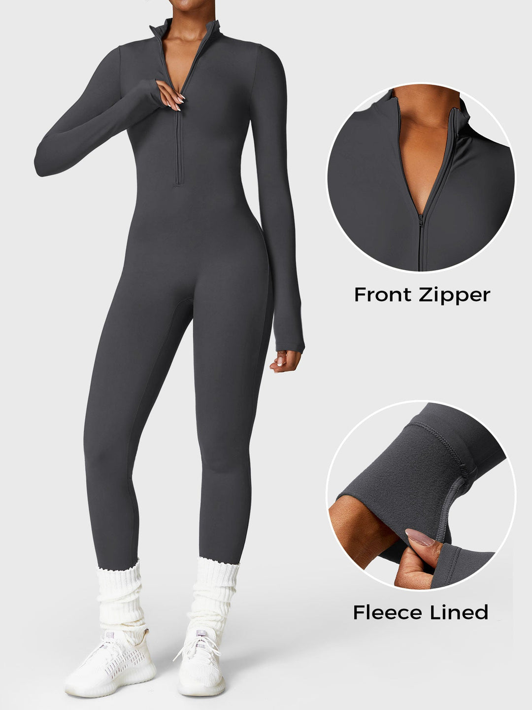 NORELLA Fleece Zip Jumpsuit with Long Sleeves