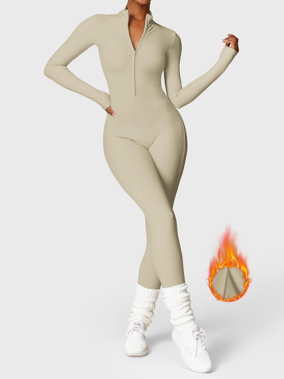 NORELLA Fleece Zip Jumpsuit with Long Sleeves