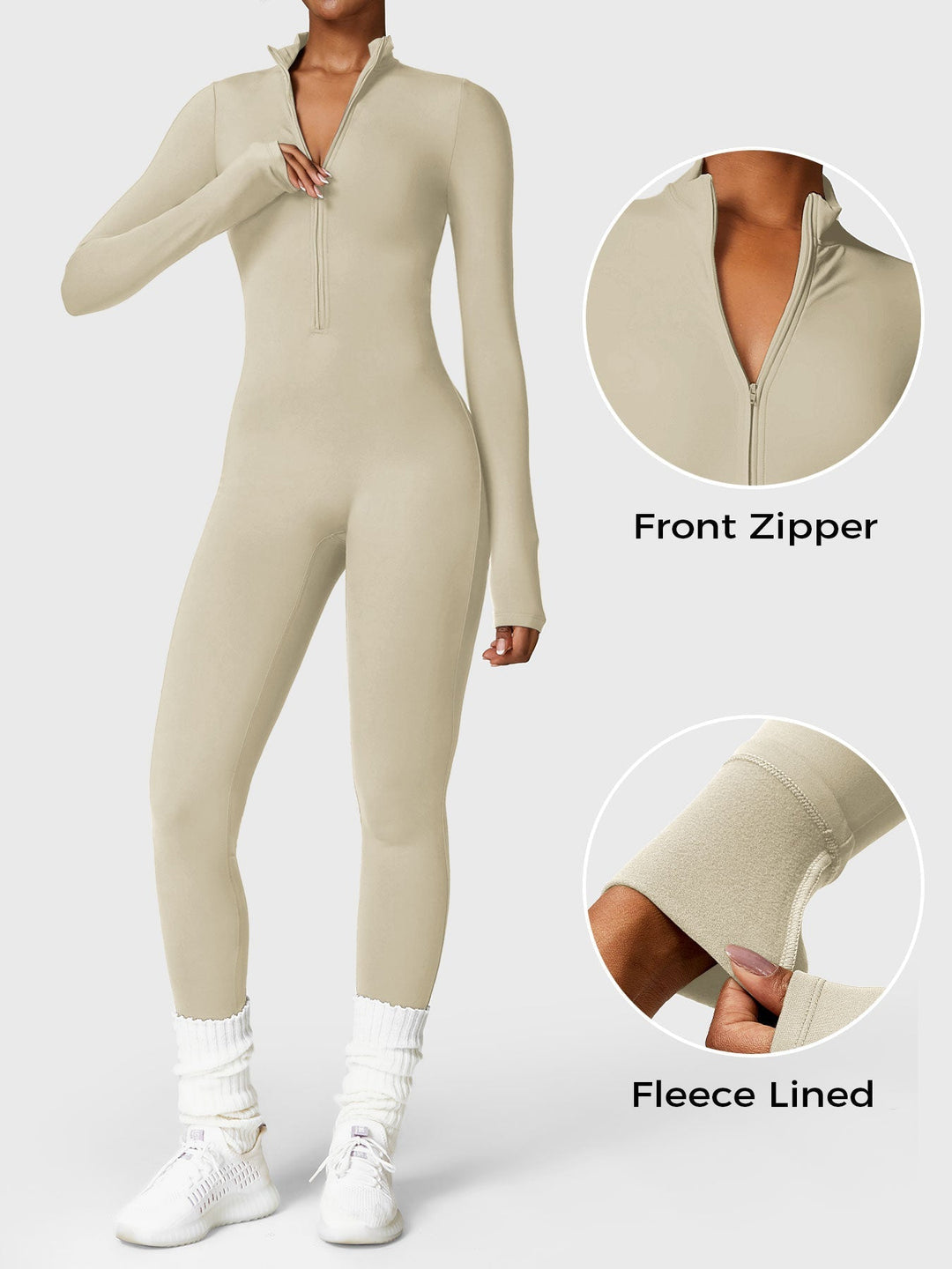 NORELLA Fleece Zip Jumpsuit with Long Sleeves
