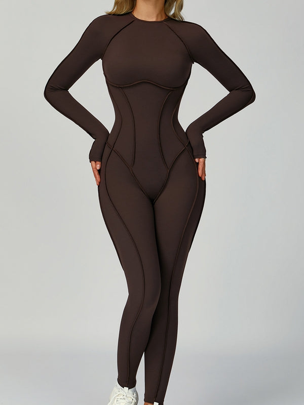 NORELLA | Jumpsuit with Heart-Shaped Open Back and Long Sleeves