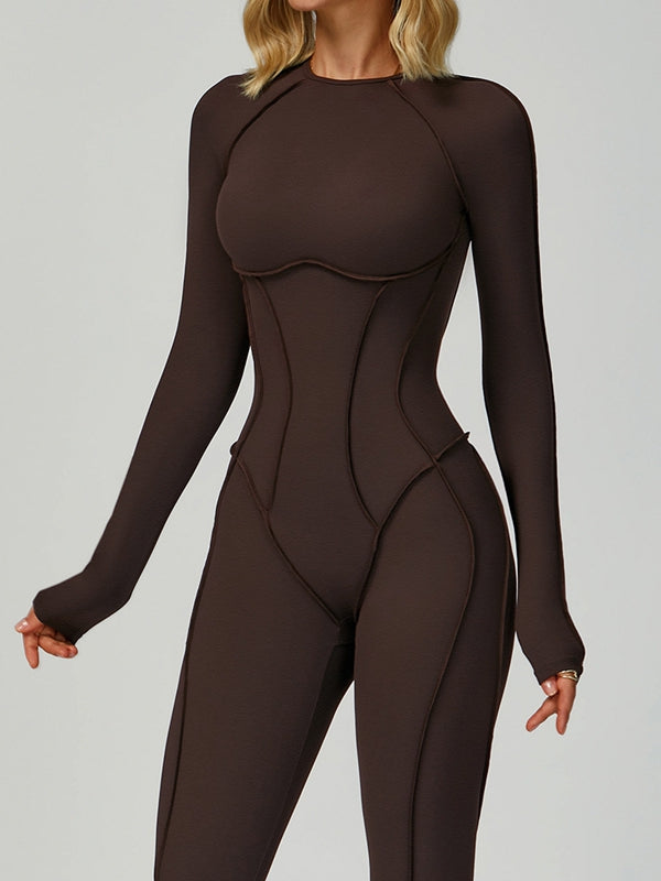 NORELLA | Jumpsuit with Heart-Shaped Open Back and Long Sleeves