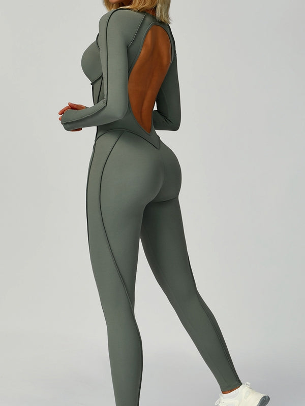 NORELLA | Jumpsuit with Heart-Shaped Open Back and Long Sleeves