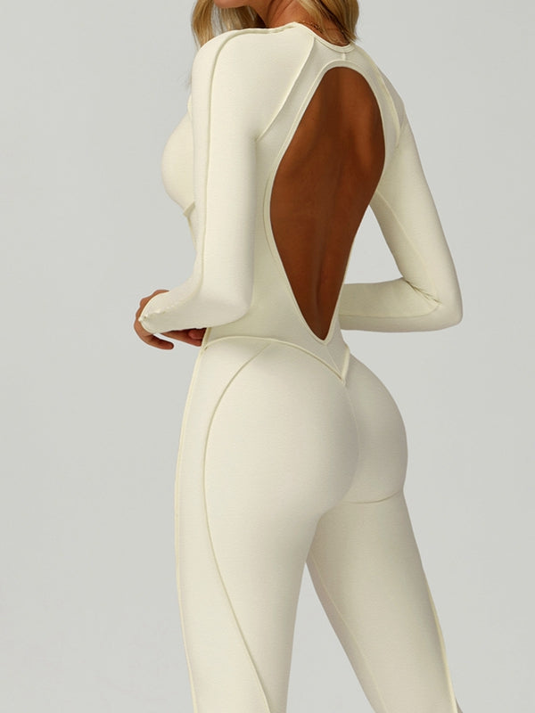 NORELLA | Jumpsuit with Heart-Shaped Open Back and Long Sleeves