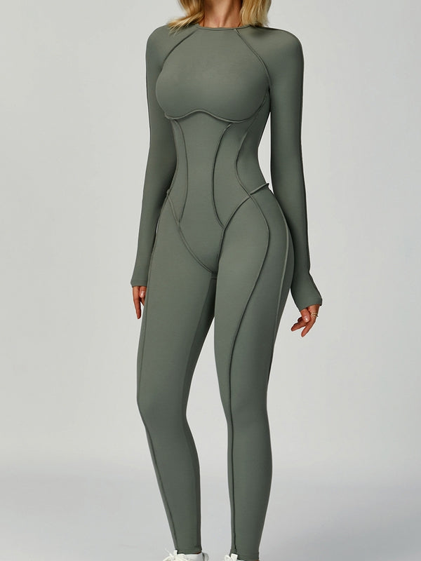 NORELLA | Jumpsuit with Heart-Shaped Open Back and Long Sleeves