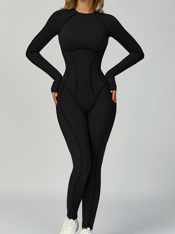 NORELLA | Jumpsuit with Heart-Shaped Open Back and Long Sleeves