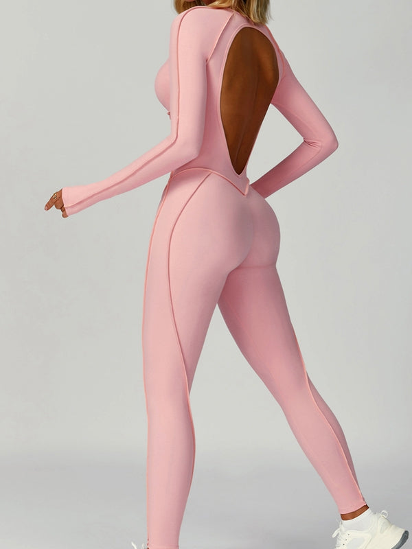 NORELLA | Jumpsuit with Heart-Shaped Open Back and Long Sleeves
