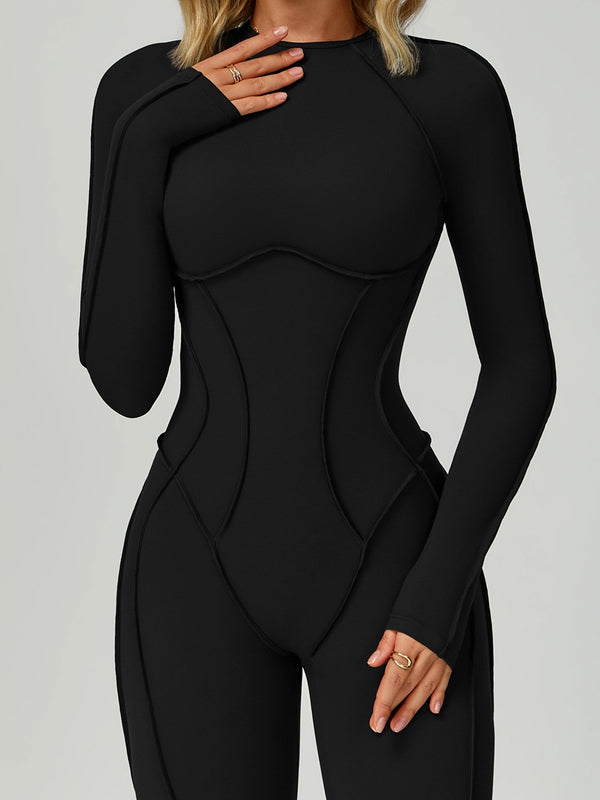 NORELLA | Jumpsuit with Heart-Shaped Open Back and Long Sleeves