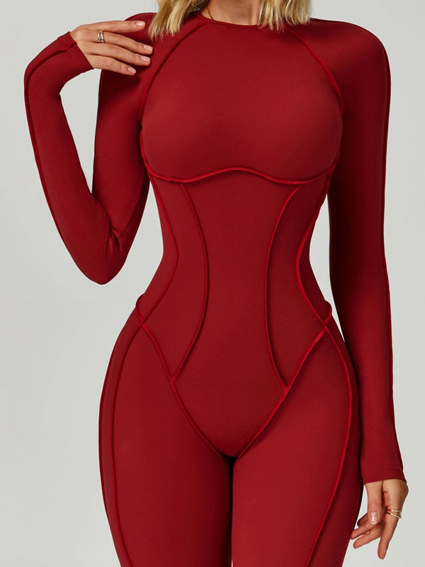 NORELLA | Jumpsuit with Heart-Shaped Open Back and Long Sleeves