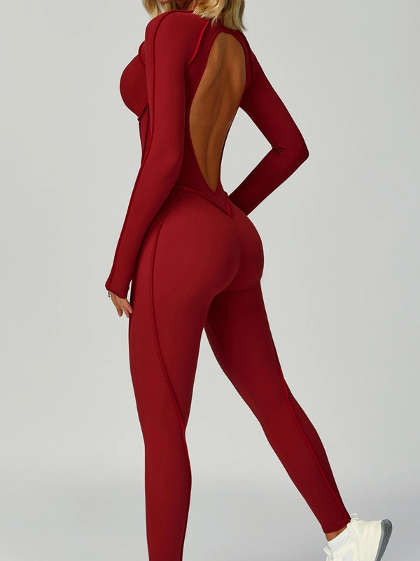 NORELLA | Jumpsuit with Heart-Shaped Open Back and Long Sleeves