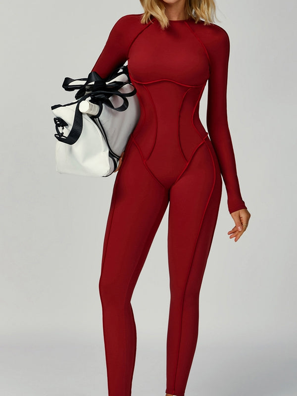 NORELLA | Jumpsuit with Heart-Shaped Open Back and Long Sleeves